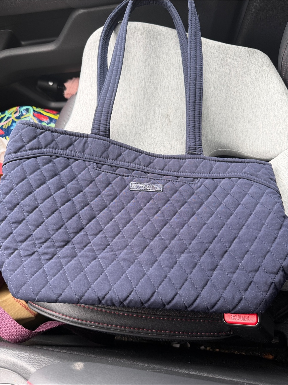 Vera Bradley Quilted Cotton Navy Blue Tote